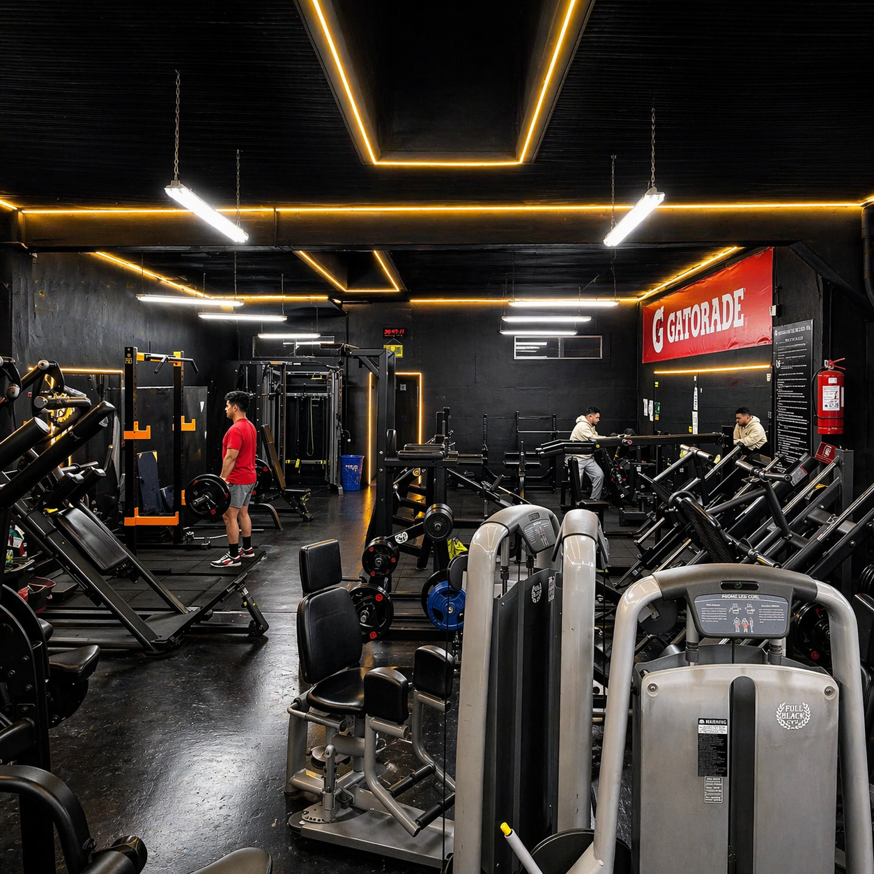 Zona de Pesas Libres – Full Black Gym